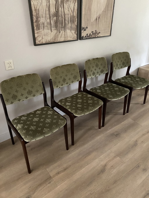4x Chaises de salle à manger design danois 60s/70s
