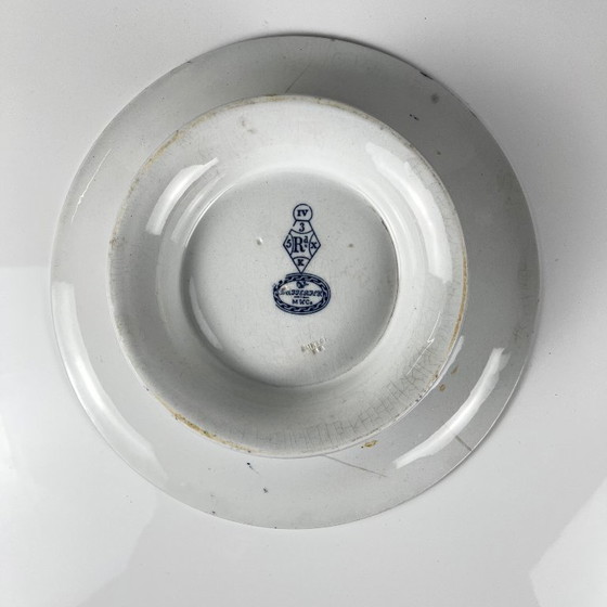 Image 1 of Low blue "Butterfly" compote dish on pedestal by Minton &co, England, 19th century