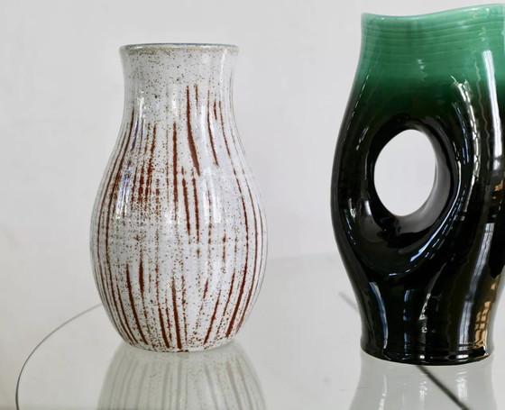 Image 1 of 4x Accolay Vases, Signed Ceramics, France 60's