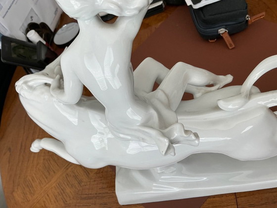 Image 1 of >>> Donna sul toro (Herend) RARA ❗️statua di grandi dimensioni <<