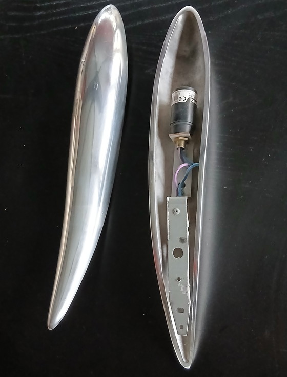 Image 1 of Italiaanse design wandlampen in verchroomd aluminium