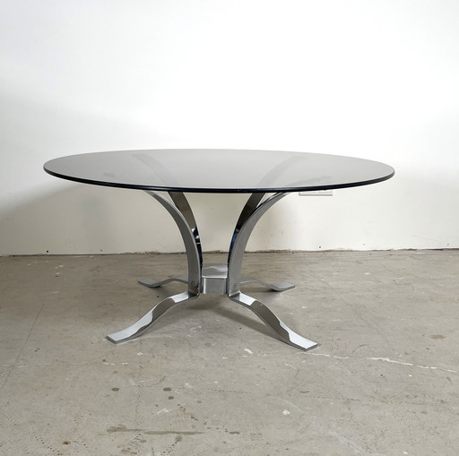 Vintage chrome with smoked glass coffee table