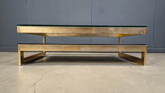 Image 1 of Vintage two tier belgochrom 23kt coffee table, 1970s