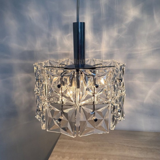 Lampada a sospensione in plexiglass, cromo, Kinkeldey, Lampade a sospensione, Trasparente, Space Age (foto 5 di 11)