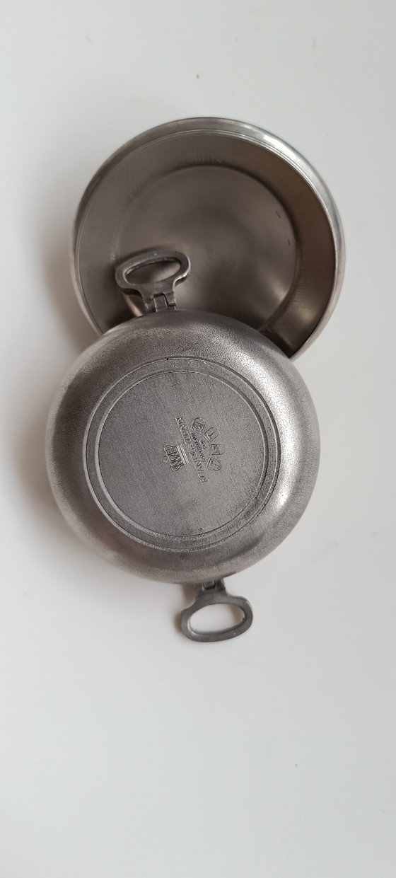 Image 1 of Vintage Pewter Box by Scandia Tenn – Sweden – With Original Certificate