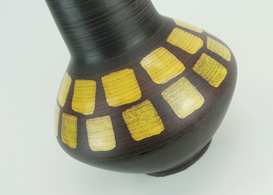 Image 1 of vintage carstens keramik vase model 1507-27 rare glaze in brown black and yellow