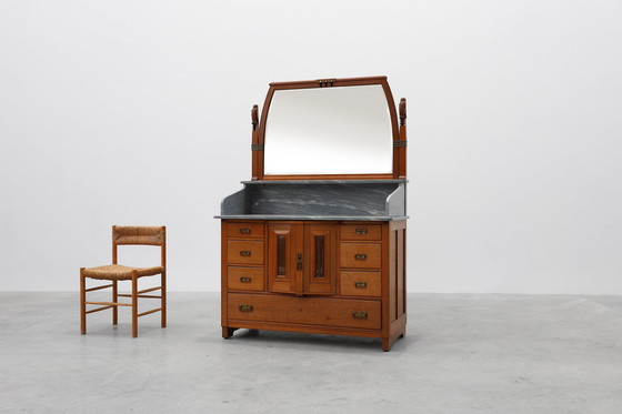 Image 1 of Armoire, commode ou buffet à miroir Art Nouveau par Geo Verbanck, Belgique, années 1920