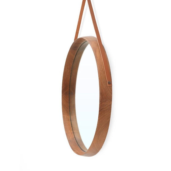 Image 1 of Round mirror with teak frame, 1960s