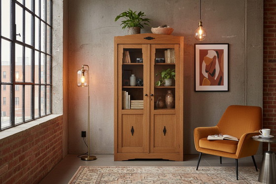 Image 1 of antique Amsterdam School bookcase Art Deco