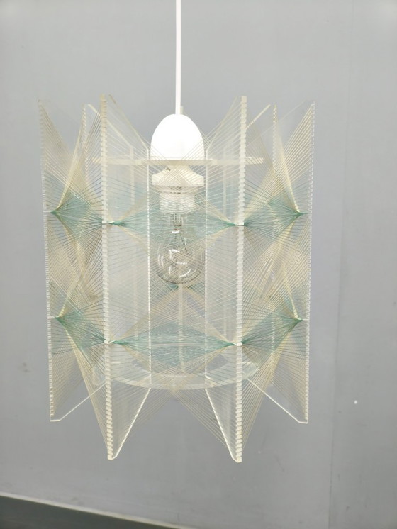 Image 1 of Space Age String Pendant Lamp, Plastic, Czechoslovakia, 1970s