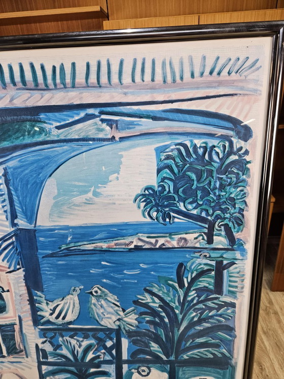 Henri Deschamps, Côte d'Azur, jaren 70, Kleurenlitho, Ingelijst – Litho's & Zeefdrukken (photo 9 of 9)