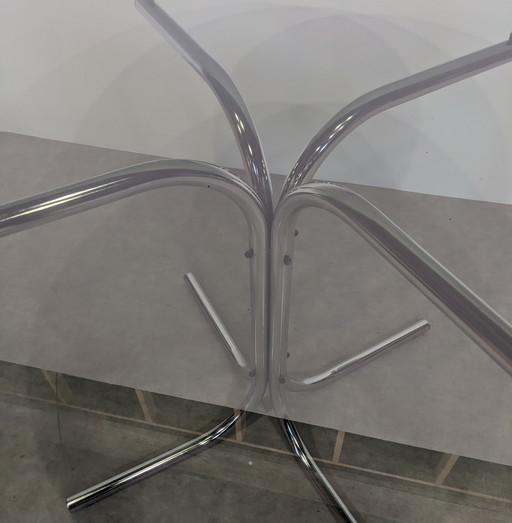 Round Table, 1970s, Smoked Glass