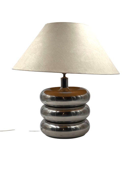 Base de lampe de table chromée Hollywood regency, Luci Milano Italie, années 1970