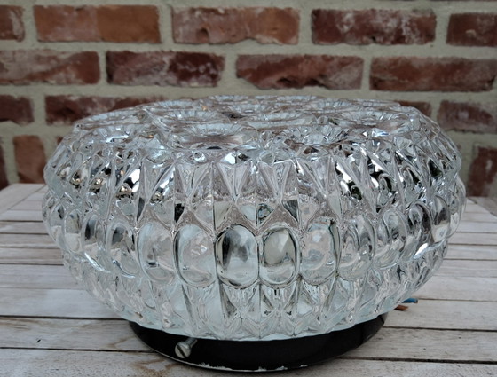 Image 1 of Massive 1970 "S" Flower glass ceiling lamp