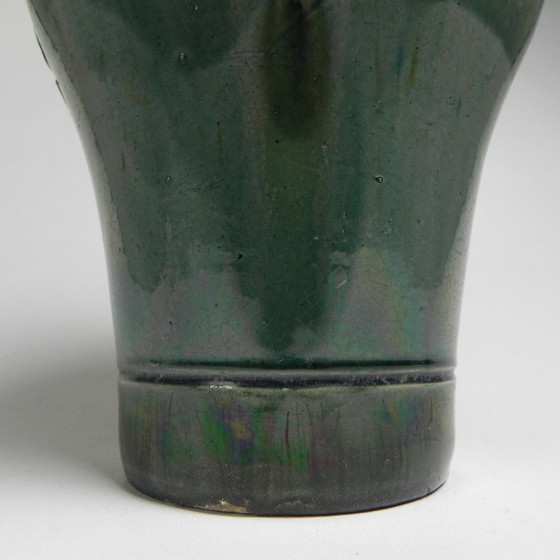 Image 1 of Flemish Art Deco vase with acorn and oak leaf motifs, 1920s
