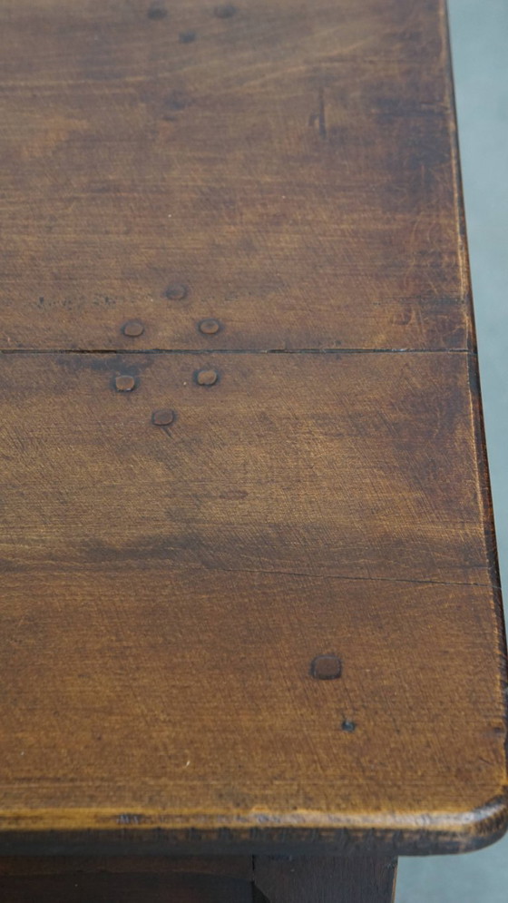 Image 1 of Antique French fruitwood coffee table with 5 drawers