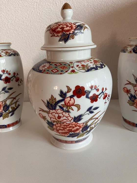 Image 1 of Chinese Ginger Jar With 2 Vases