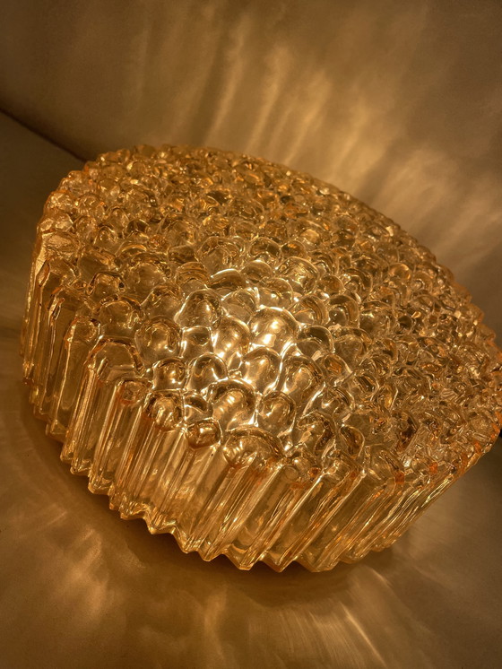 Image 1 of Lampada da parete o da soffitto con texture a bolle di vetro di Helena Tynell per Limburg, Germania, anni '60