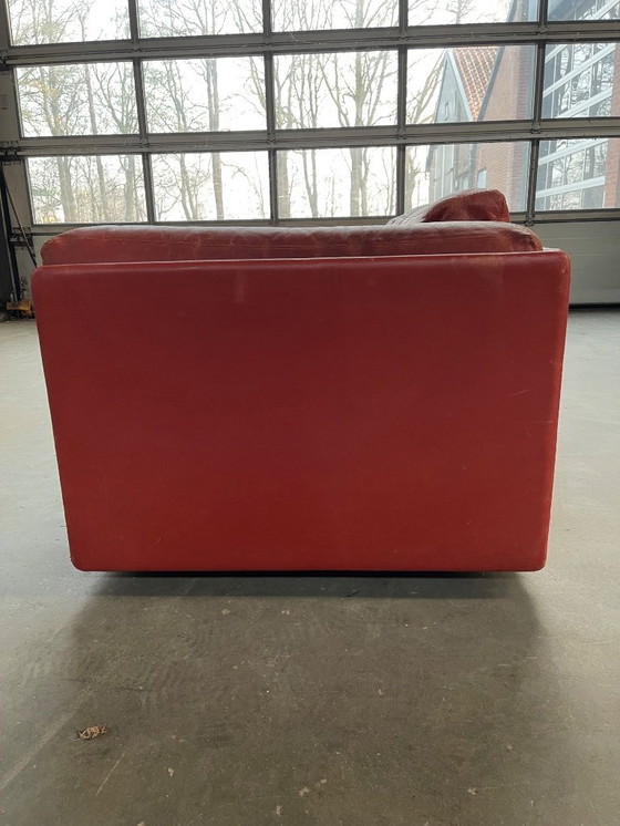 Image 1 of Banque design Vintage Deens des années 1970 en cuir cognac