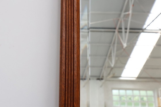 Image 1 of French art deco mirror with carved oak frame, ca. 1930s