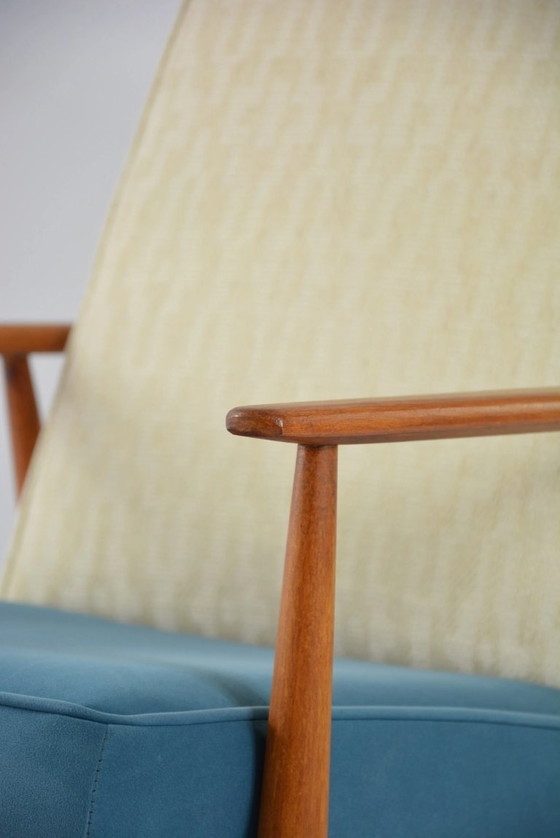Image 1 of FOX tweekleurige blauwe fauteuil