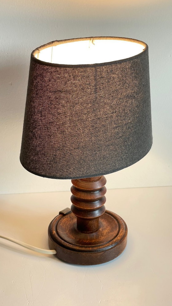 Image 1 of LAMPE Bois façon Charles DUDOUYT Vintage