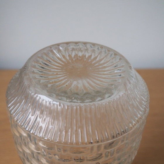 Image 1 of 1960S Mcm Gemusterte Pressglas Vase