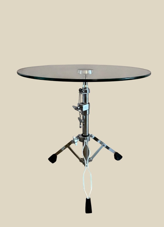 Image 1 of 🥁 Unique design side table | CYMBAL STAND TABLE | 90s