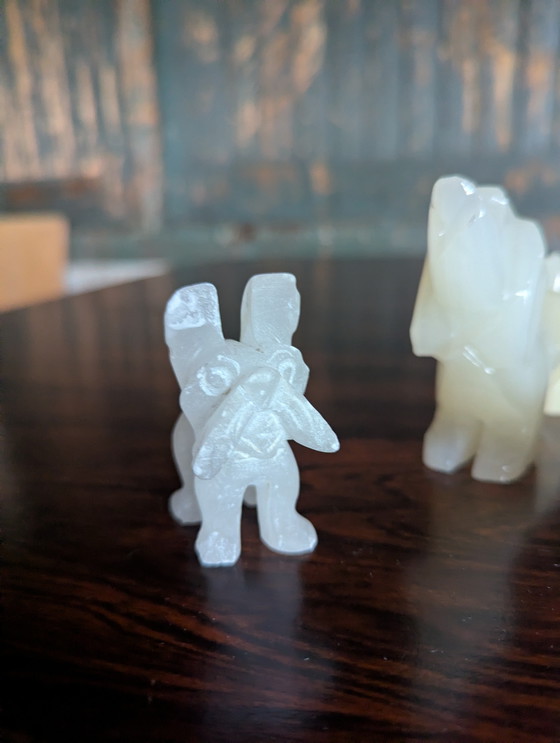 Image 1 of Vintage dog figurines - onyx - 1970s