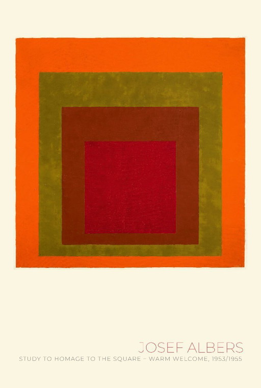 Josef Albers - Étude pour l'hommage à la place - Accueil chaleureux 1953-1955 - Affiche 70x100 cm