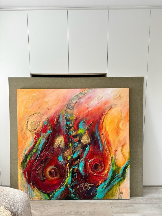 Dipinto 'I'm enough' di Adry, 140 x 140cm, acrilico su tela – Dipinti e disegni (photo 11 of 12)