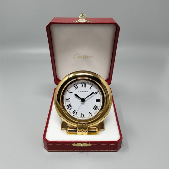 Image 1 of 1990s Gorgeous Cartier alarm clock pendulette "Colisee". Made in France