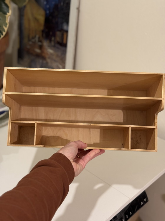 Image 1 of Vintage IKEA desk organizer plywood wood 90s