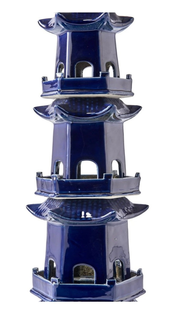 Image 1 of Prachtige Koningsblauwe Vaas Van PolsPotten: De Pagode