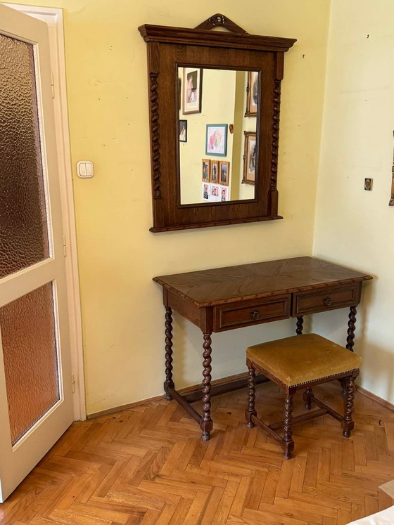 Set toletta coloniale in rovere stile spagnolo, 3 pezzi – Tolette (photo 2 of 7)