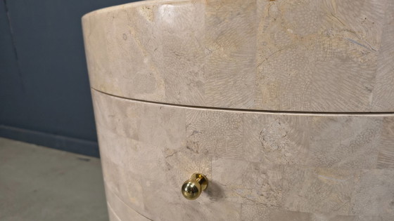 Image 1 of Vintage tessellated stone sideboard chest of drawers by Maitland Smith, 1980s