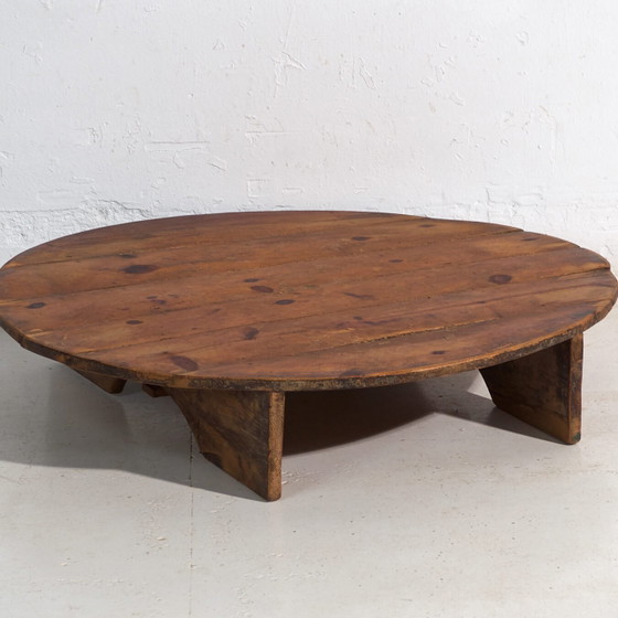 Tavolino basso rotondo antico in legno di pino – Europa Centrale, circa 1940 – Tavolini da caffè, Rustic (photo 4 of 40)
