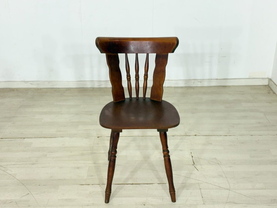Image 1 of Set of 4 vintage wooden chairs – country style dining chairs / chairs