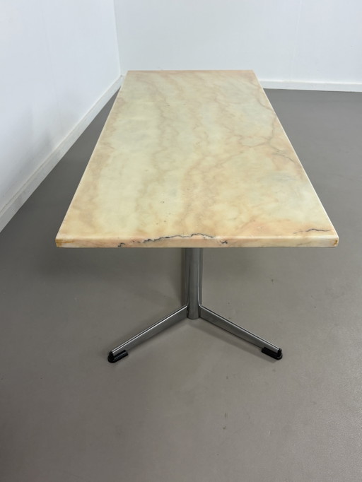 Vintage Couchtisch aus Marmor und Travertin