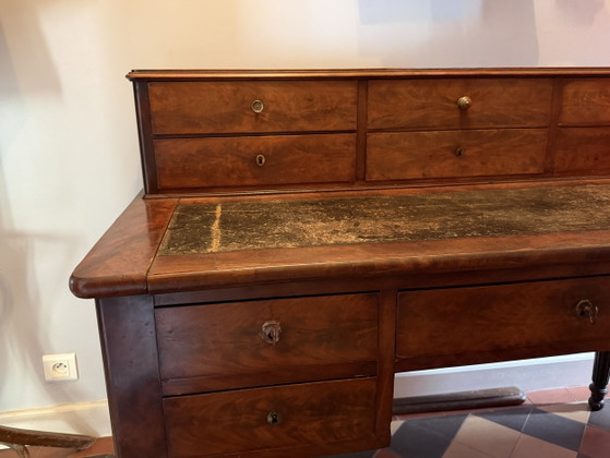 Antique Louis Philippe Style Desk – Leather, Wood (photo 2 of 11)