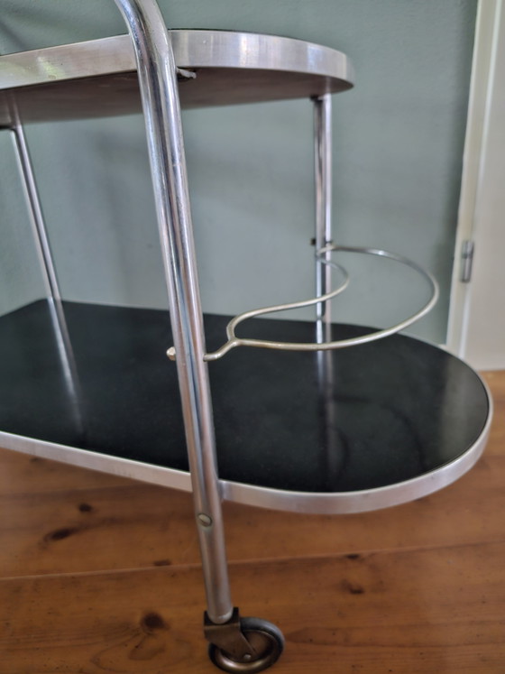 Carrello Bar Vintage Mid Century Anni '50/'60 – Carrelli bar, Chrome, rvs (photo 5 of 10)
