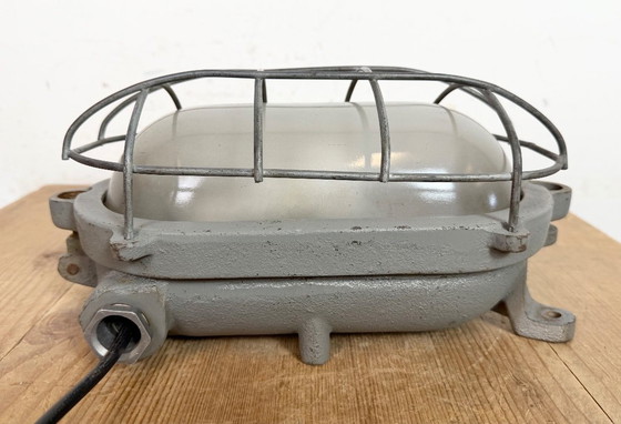 Image 1 of Grey Industrial Cast Iron Wall Light from Elektrosvit, 1960s