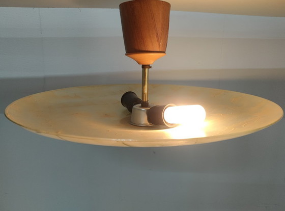 Image 1 of Vintage 50s/60s Scandinavian (style) large glass ceiling light