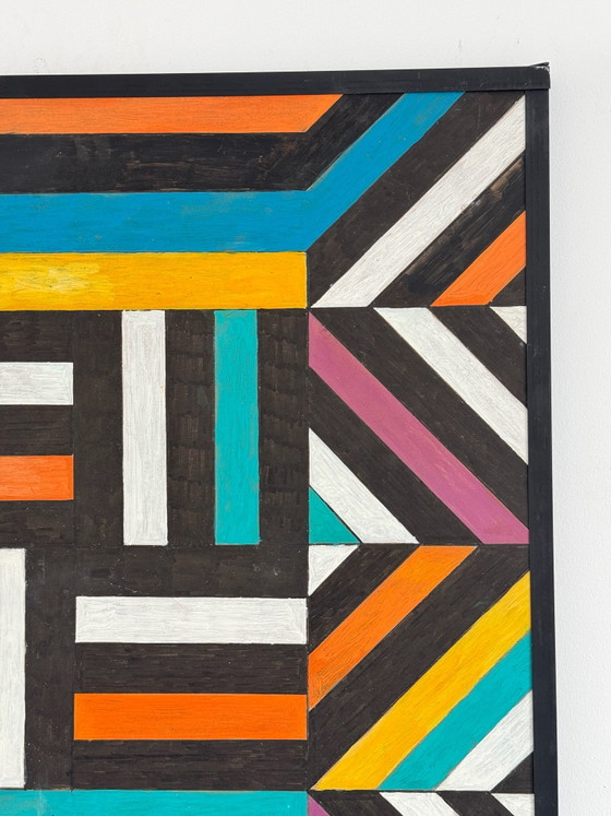 Kesta 2015 - Rara Composizione astratta colorata su pannello - 80cm x 80cm – Arte, MDF, Legno (photo 8 of 12)