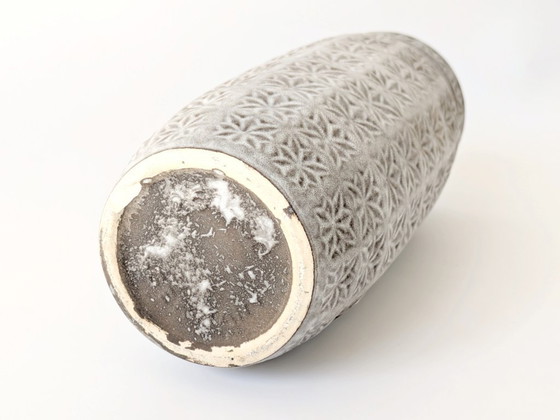 Image 1 of 1960 Grote Scheurich Keramische Vaas | Prisma Decor Grijs Blauw | West Duitsland