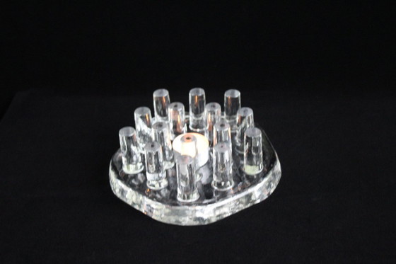 Image 1 of Theelichthouder, glaswarmer, theepotwarmer, rond, zwaar glas, Georgshütte glaskunst