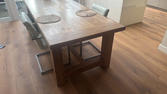Solid Oak Dining Table 280x100cm – Wood (photo 7 of 11)