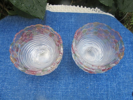 Image 1 of Ensemble de 6 petits bols japonais peints à la main, style soga, motif floral Mid-Century Modern.