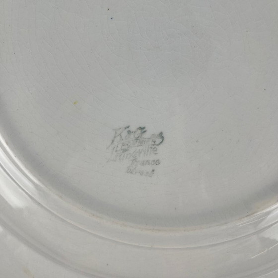 Image 1 of Art Nouveau round platter KG Lunéville, "Apple Tree" model, 1900-1930