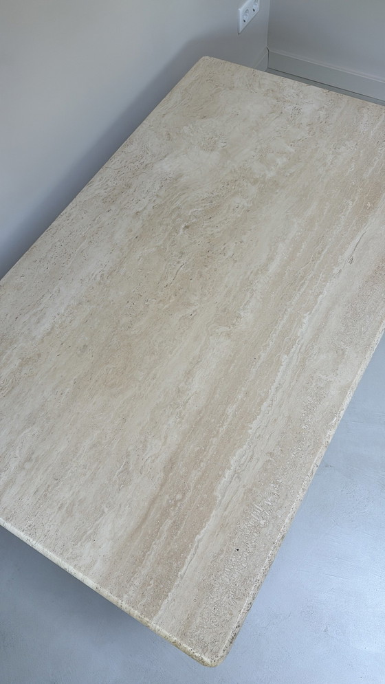 Image 1 of Vintage Italian travertine table